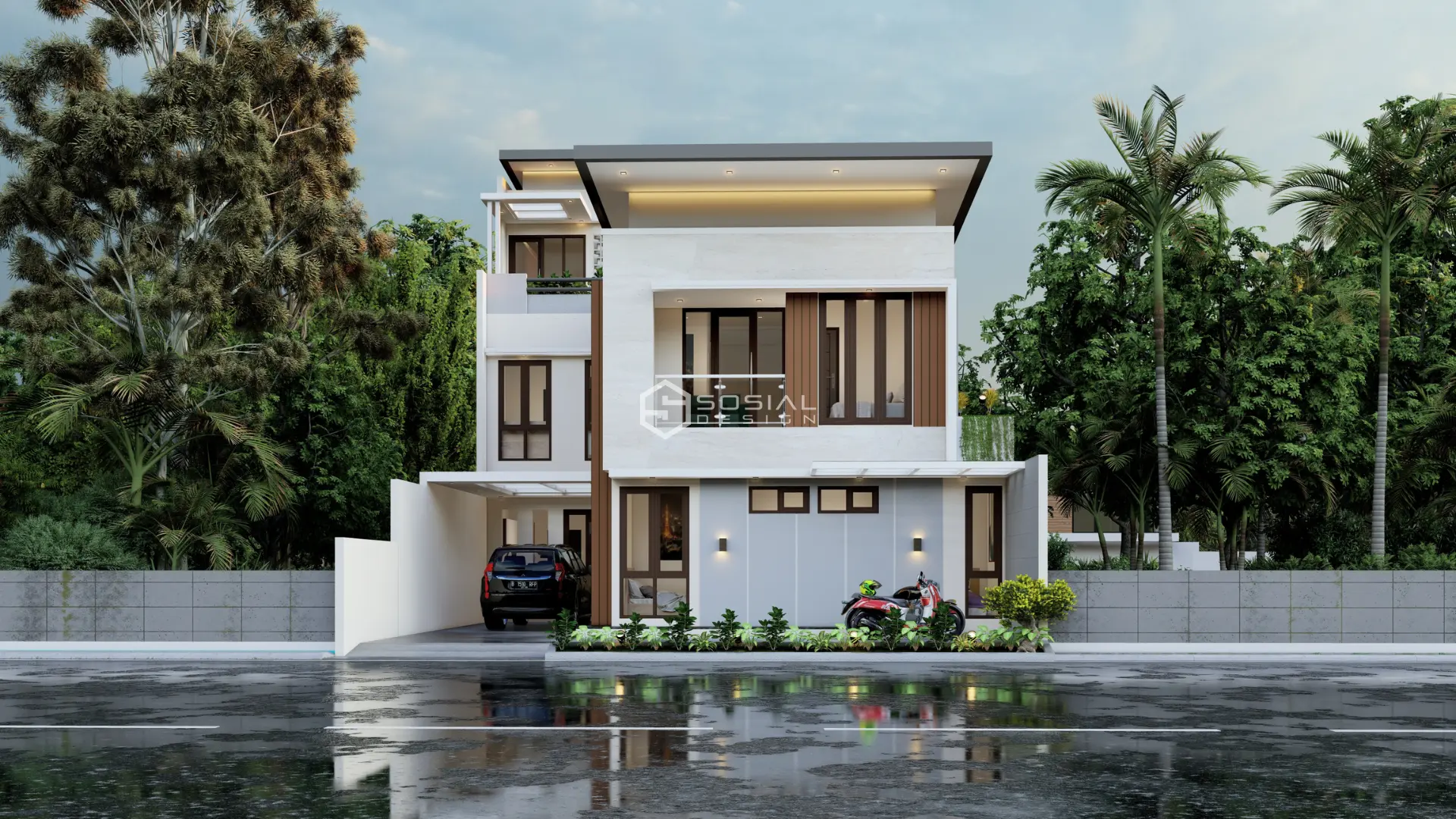 Desain Rumah Tropis 2 Lantai