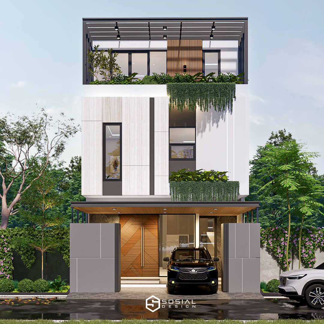 Desain Rumah Minimalis Tropis 3 Lantai