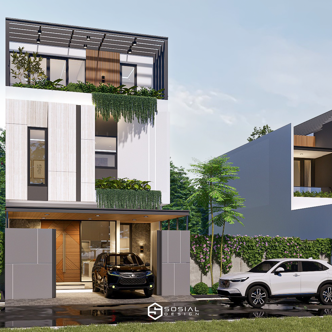Jasa Desain Rumah Minimalis Tropis 3 Lantai