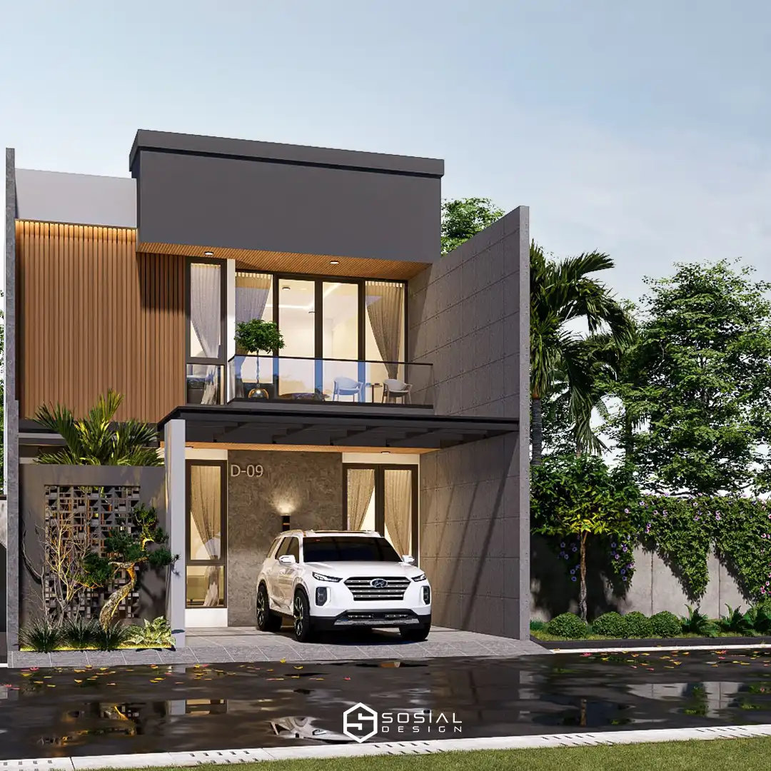 Jasa Desain Rumah Modern Tropis 2 Lantai