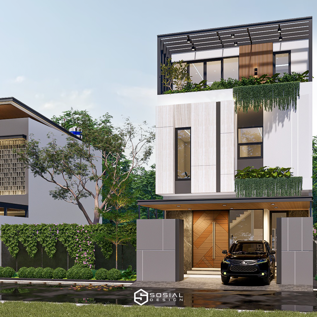 Jasa Desain Rumah Minimalis Tropis 3 Lantai Bandung