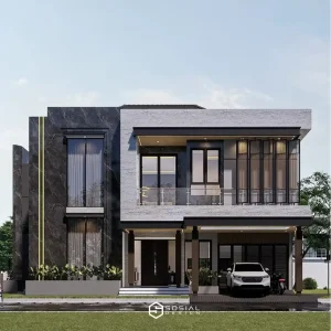 Desain Rumah Modern Tropis 2 Lantai