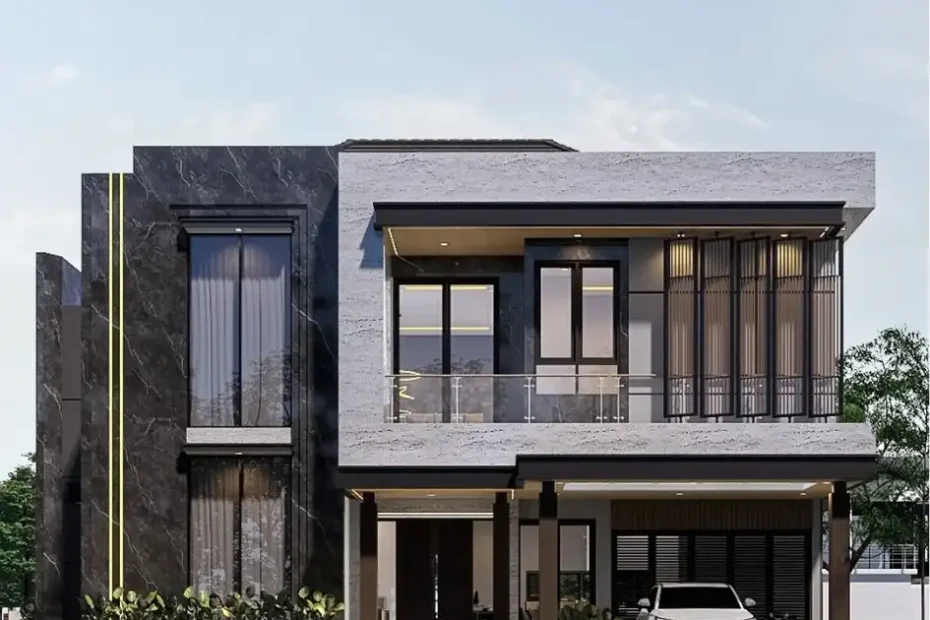 Desain Rumah Modern Tropis 2 Lantai