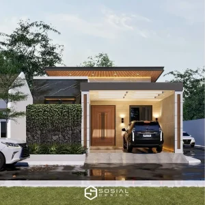 Desain Rumah Modern Tropis 1 Lantai Yogyakarta