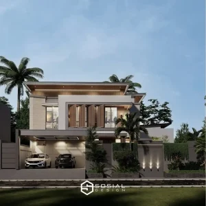 Desain Rumah Modern Tropis 2 Lantai Bekasi
