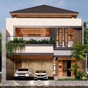 Desain Rumah Modern Tropis 2 Lantai