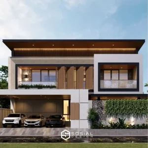 Desain Rumah Modern Tropis 2 Lantai Surabaya