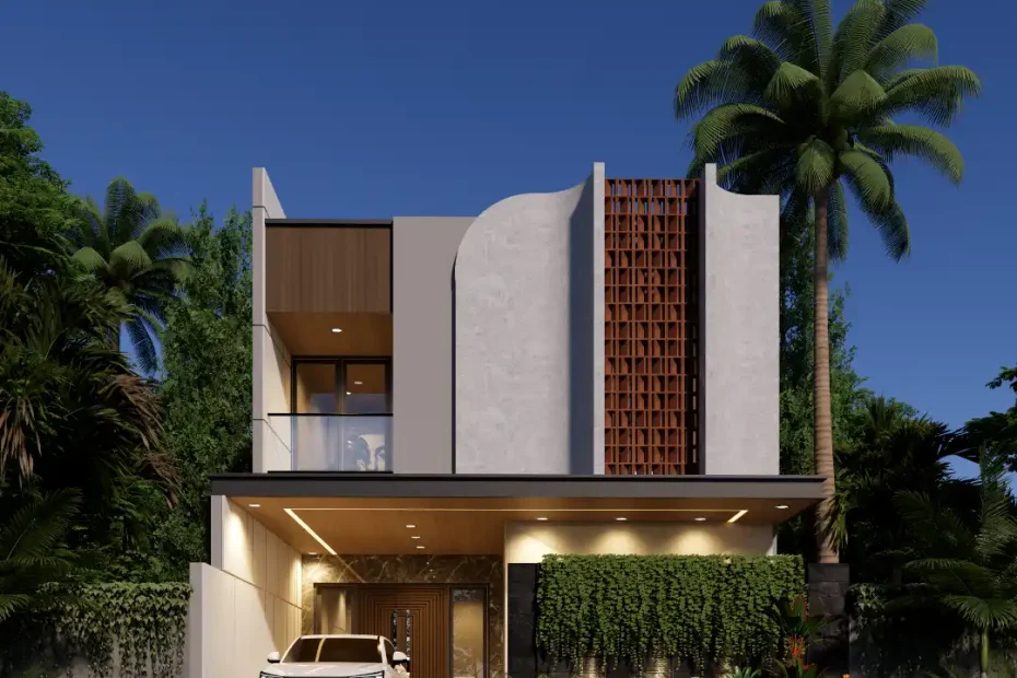 Desain Rumah Modern Tropis 2 Lantai Sidoarjo