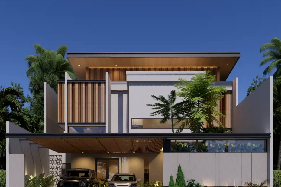 desain rumah tropis modern 2 lantai