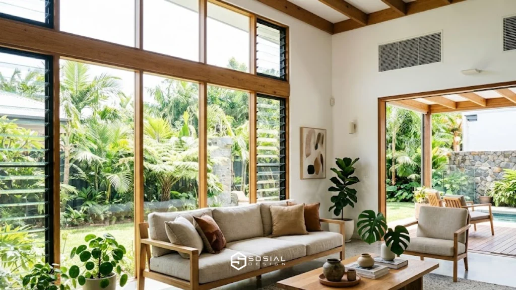 Desain rumah dengan ventilasi alami dan pencahayaan maksimal