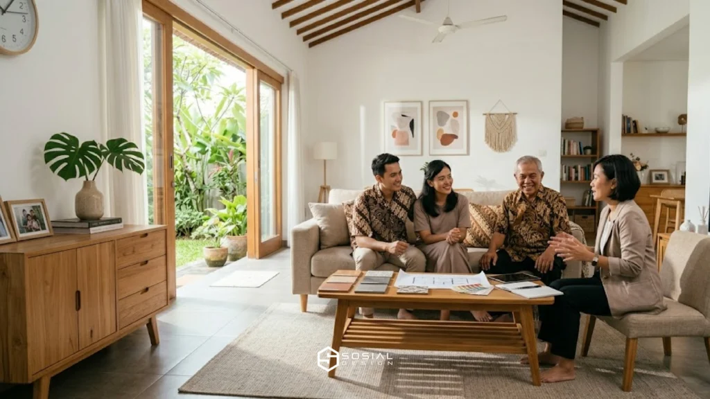 konsultasi pemilihan jenis keramik lantai bersama desainer interior