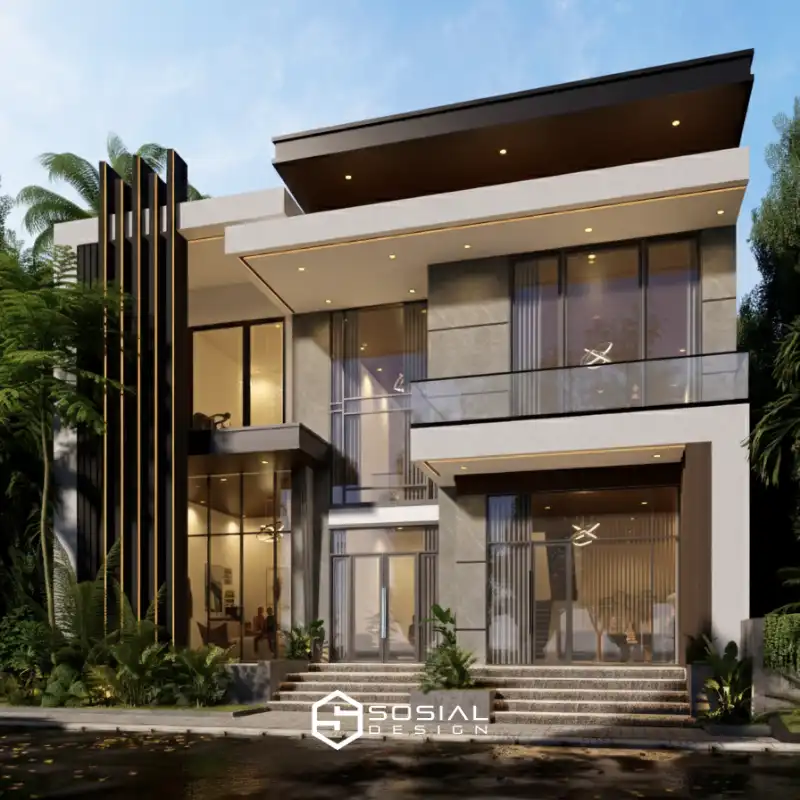 desain rumah modern kontemporer 2 lantai Jakarta Selatan