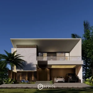 desain rumah modern kontemporer Surabaya 2 lantai